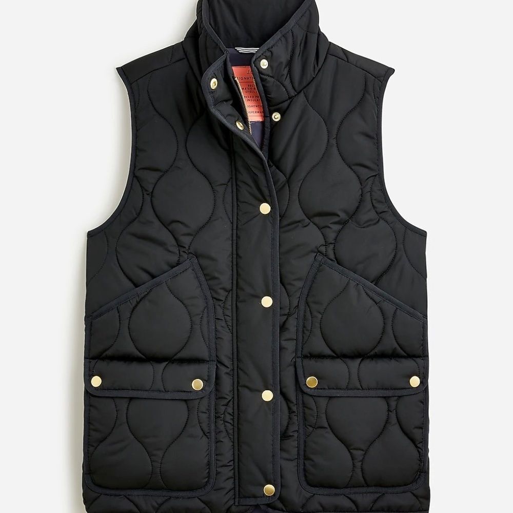 J. Crew Signature Puffer Vest - Quilted - Black | Size XS